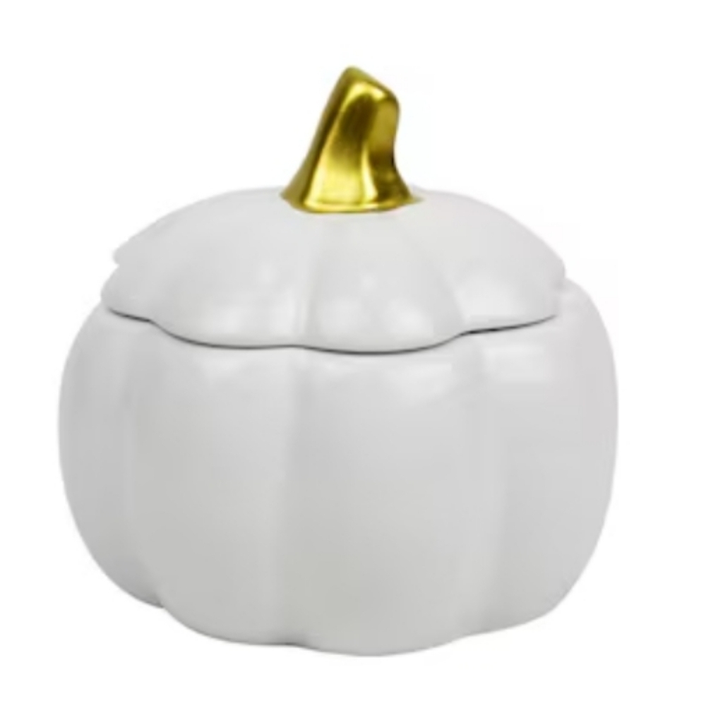 Fall Halloween Glazed Pumpkin Trinket with Lid Home Decor Thanksgiving